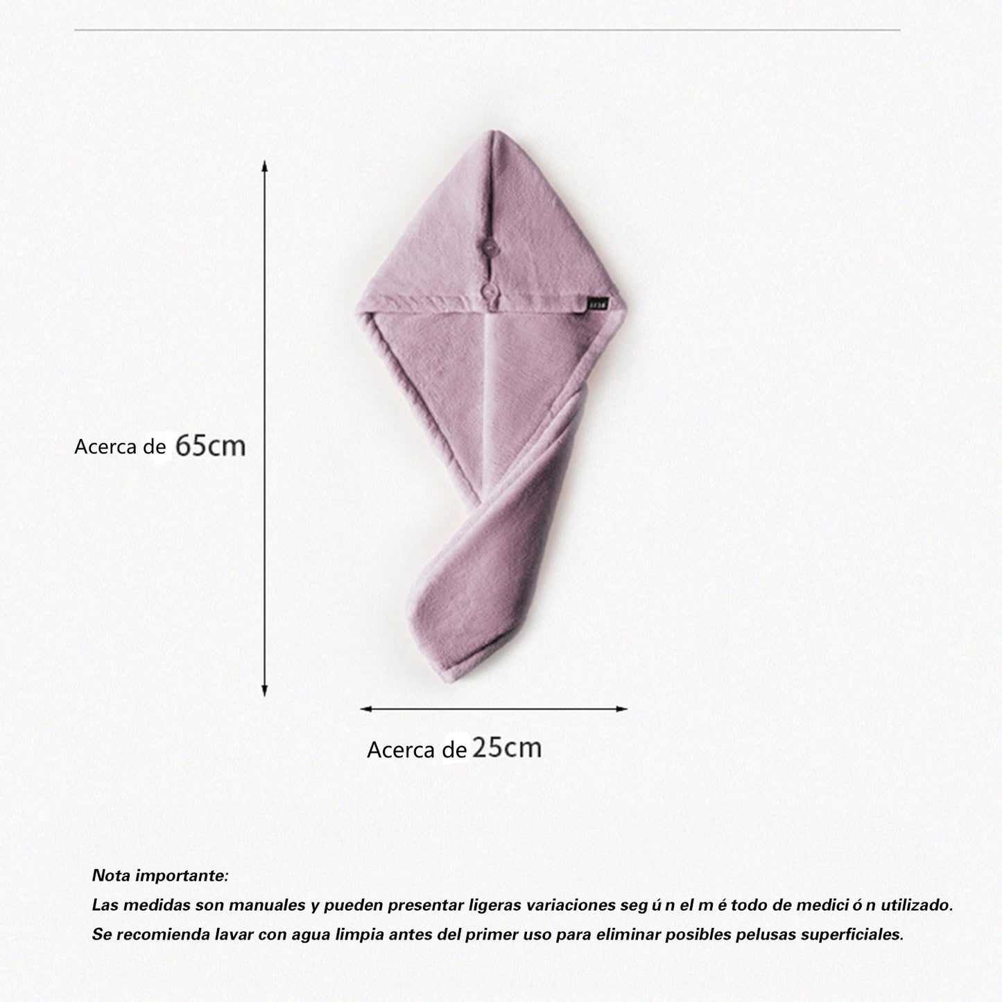 Toalla turbante de microfibra coralina para el cabello – secado rápido, doble capa con borde elástico, gorro de baño para mujer, ideal para uso diario y spa