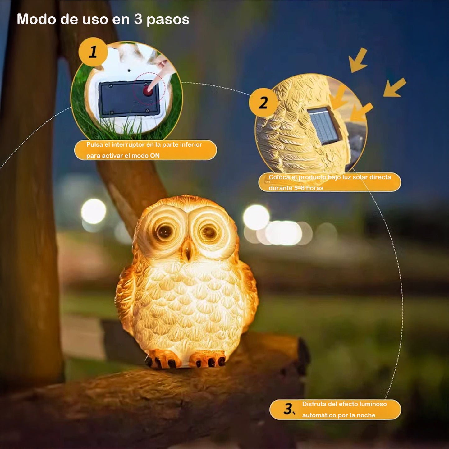 Lámpara solar de animales para jardín – Luces LED impermeables decorativas para exteriores y césped