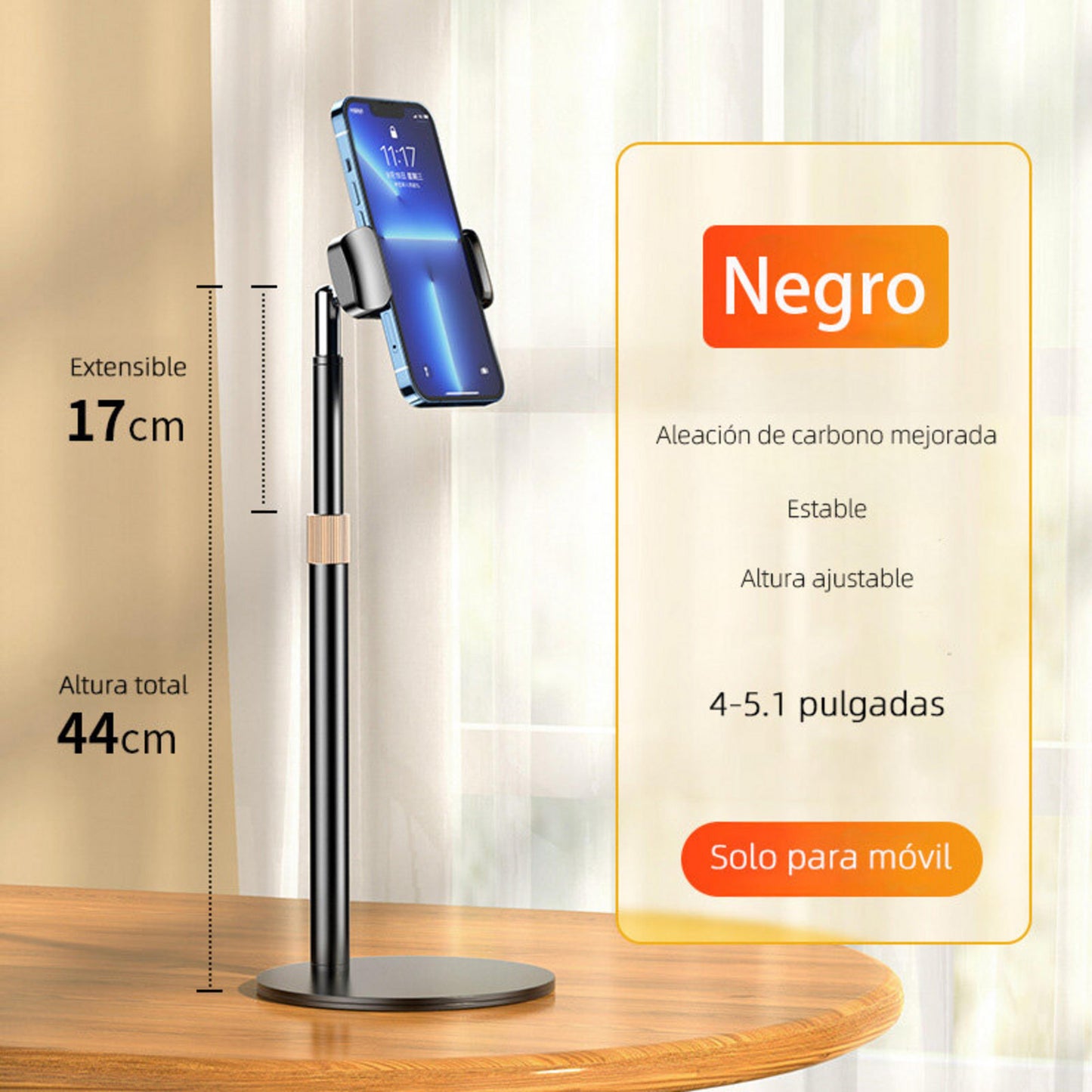 Soporte de teléfono móvil vertical ajustable en altura