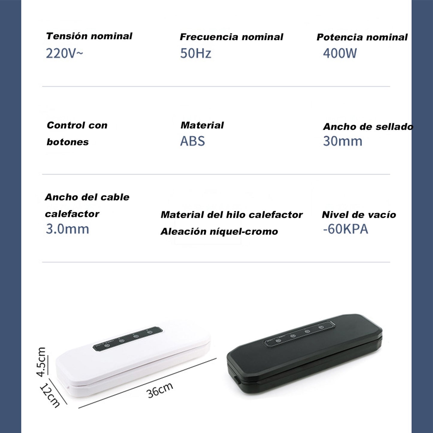 Envasadora al vacío automática portátil para alimentos secos y húmedos – Máquina de sellado ideal para uso doméstico