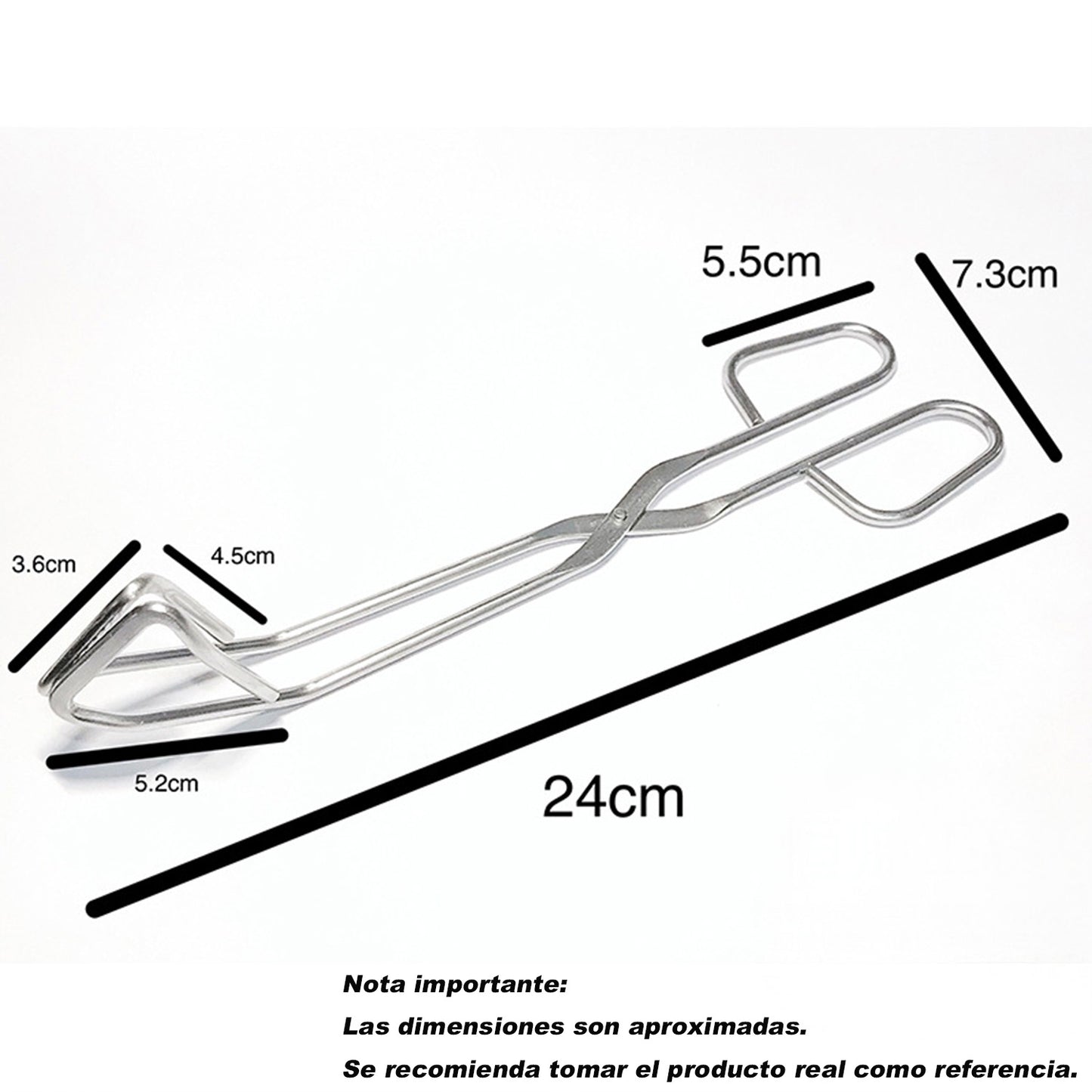 Pinzas de cocina de acero inoxidable con cabeza triangular – Para pan, parrilla, buffet y más