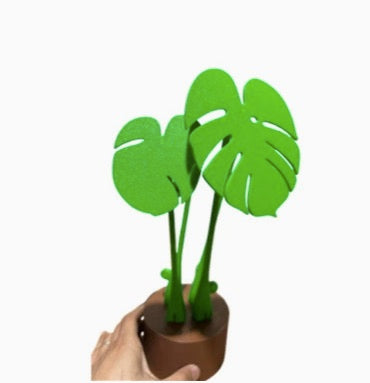 Set de posavasos magnéticos con forma de hojas de monstera – Imitación planta con base tipo maceta, decoración creativa para mesa