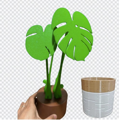 Set de posavasos magnéticos con forma de hojas de monstera – Imitación planta con base tipo maceta, decoración creativa para mesa