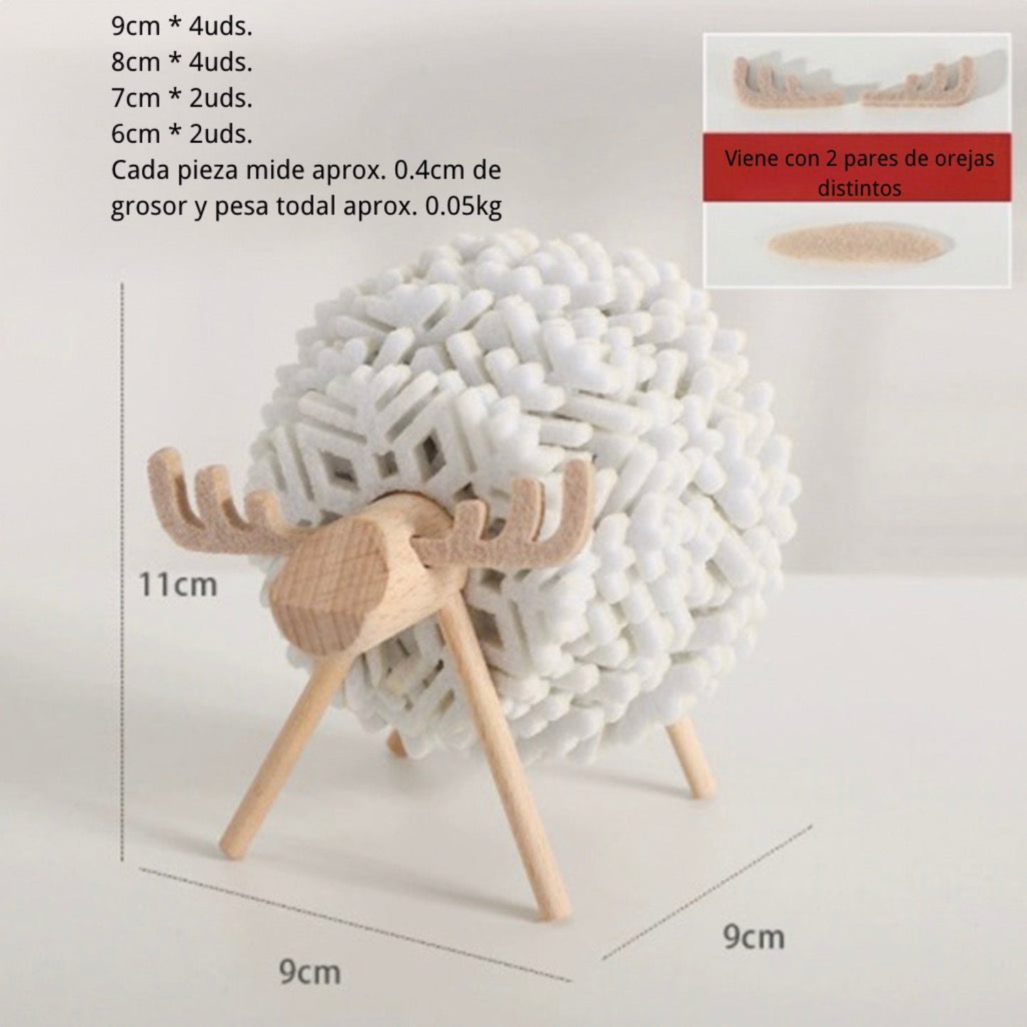 Set de posavasos de fieltro con diseño de reno – Aislante térmico y decorativo para hogar u oficina