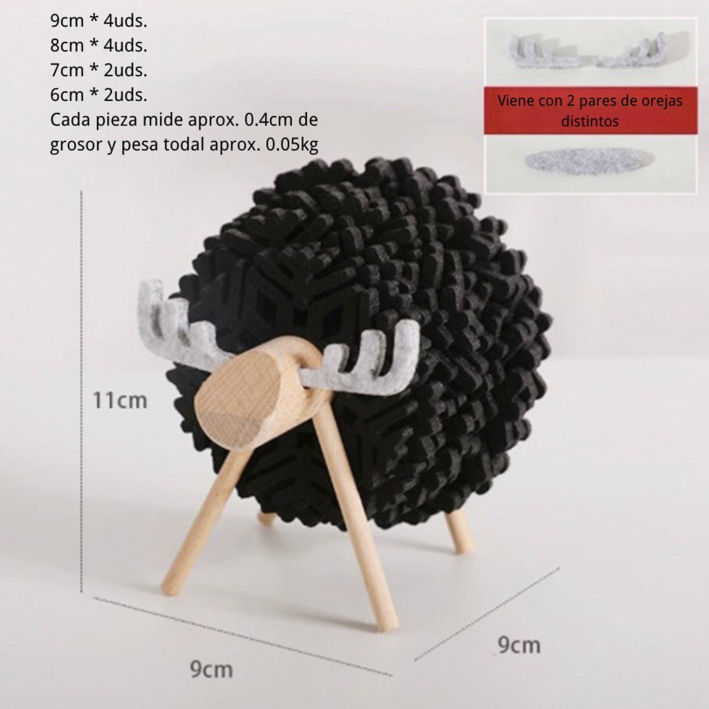 Set de posavasos de fieltro con diseño de reno – Aislante térmico y decorativo para hogar u oficina