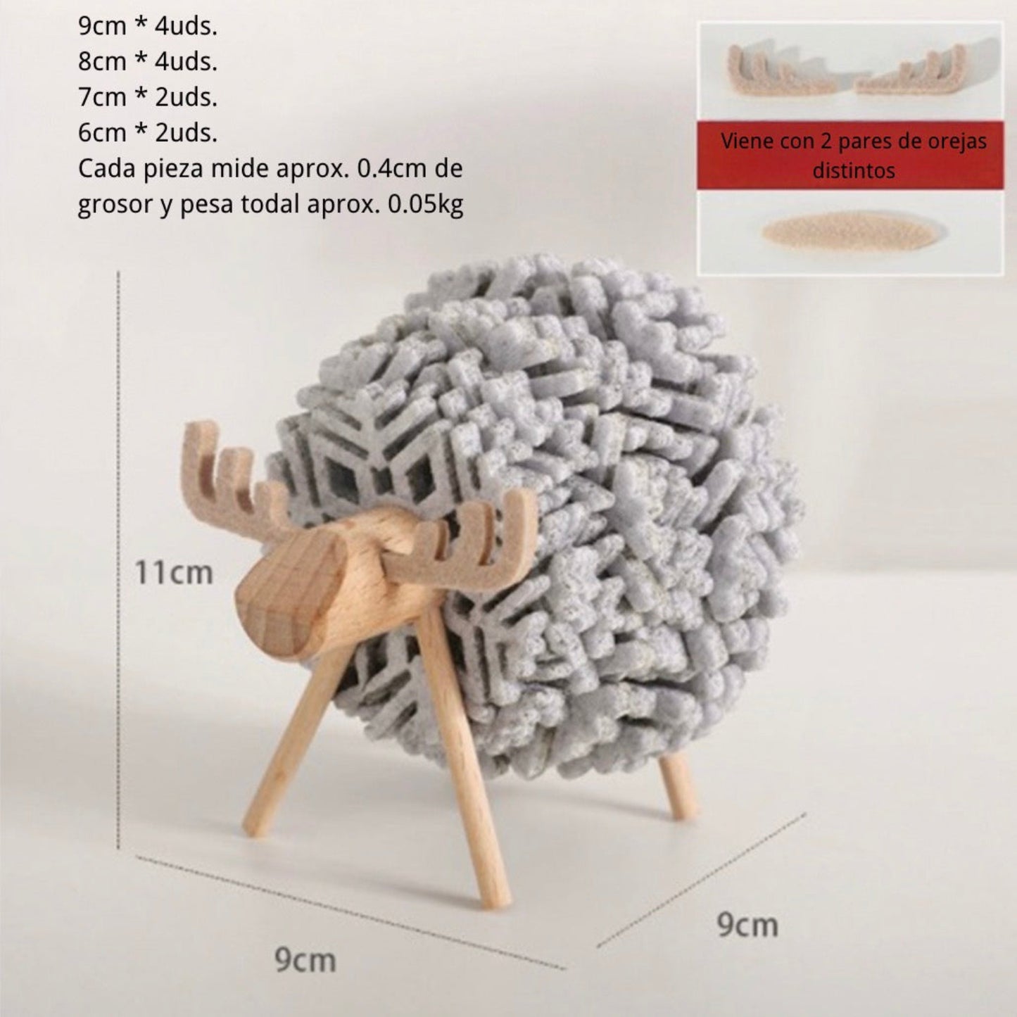 Set de posavasos de fieltro con diseño de reno – Aislante térmico y decorativo para hogar u oficina