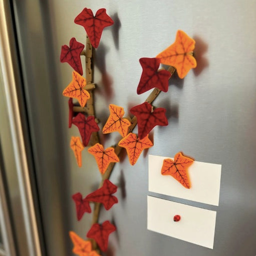 Set de imanes de hiedra artificial 3D – Cada hoja es un imán independiente, decoración magnética creativa para nevera y cocina