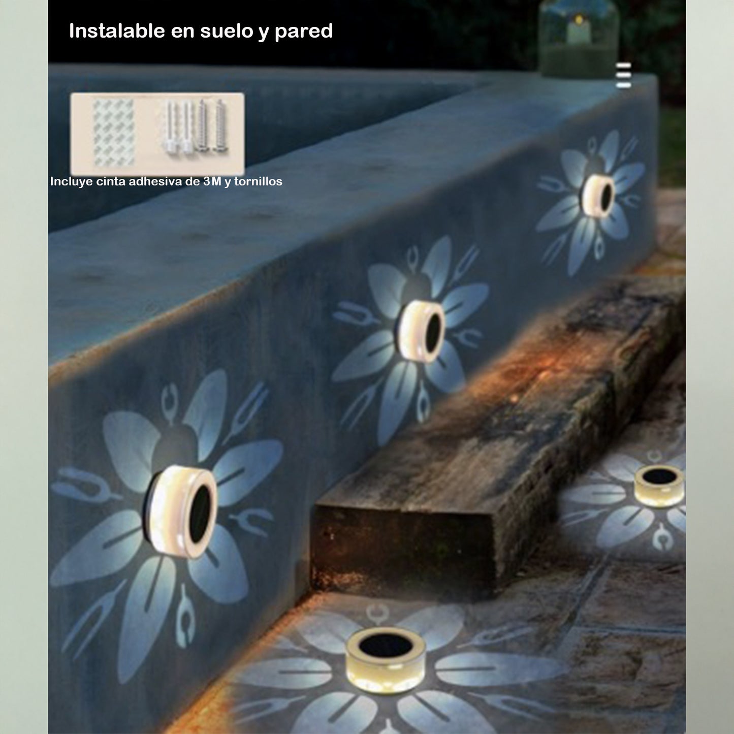 Luz de pared solar para exteriores con efecto flor – Iluminación decorativa LED para jardín, terraza o entrada