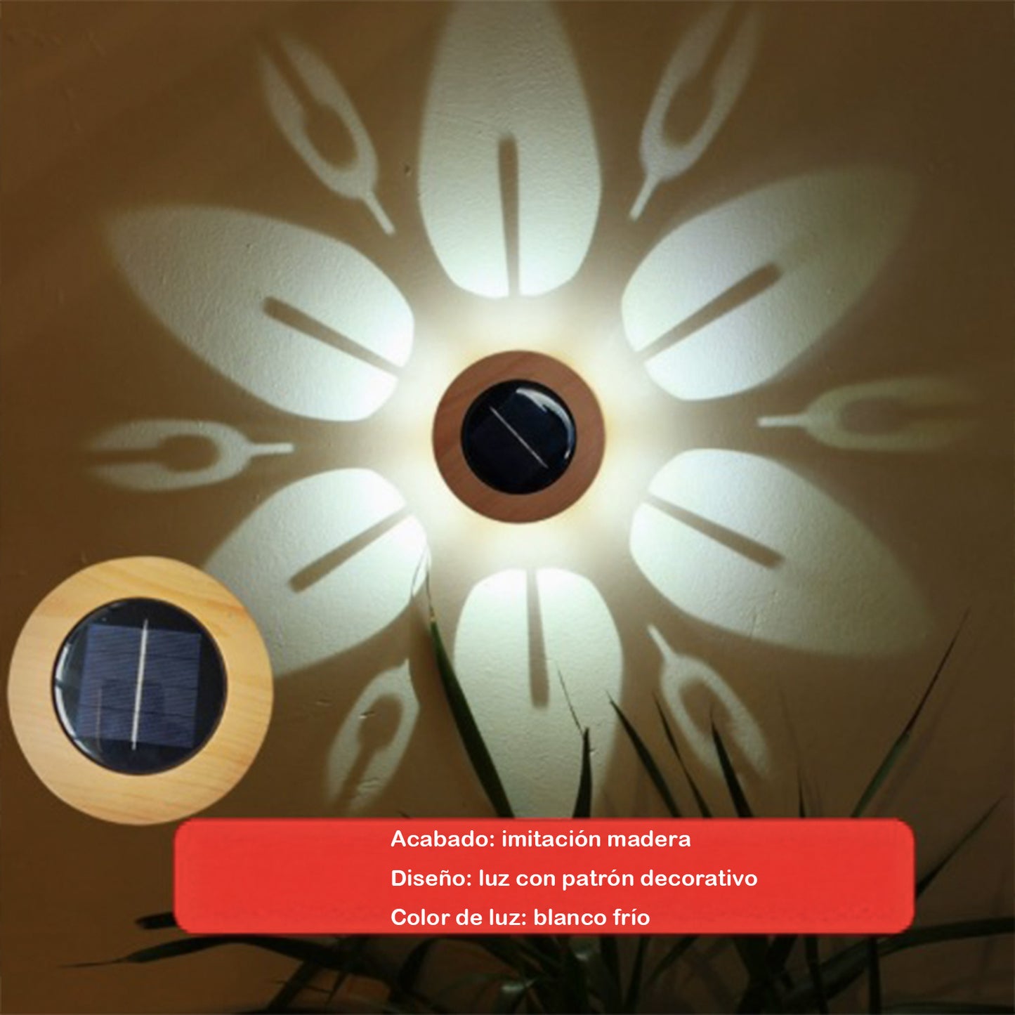 Luz de pared solar para exteriores con efecto flor – Iluminación decorativa LED para jardín, terraza o entrada