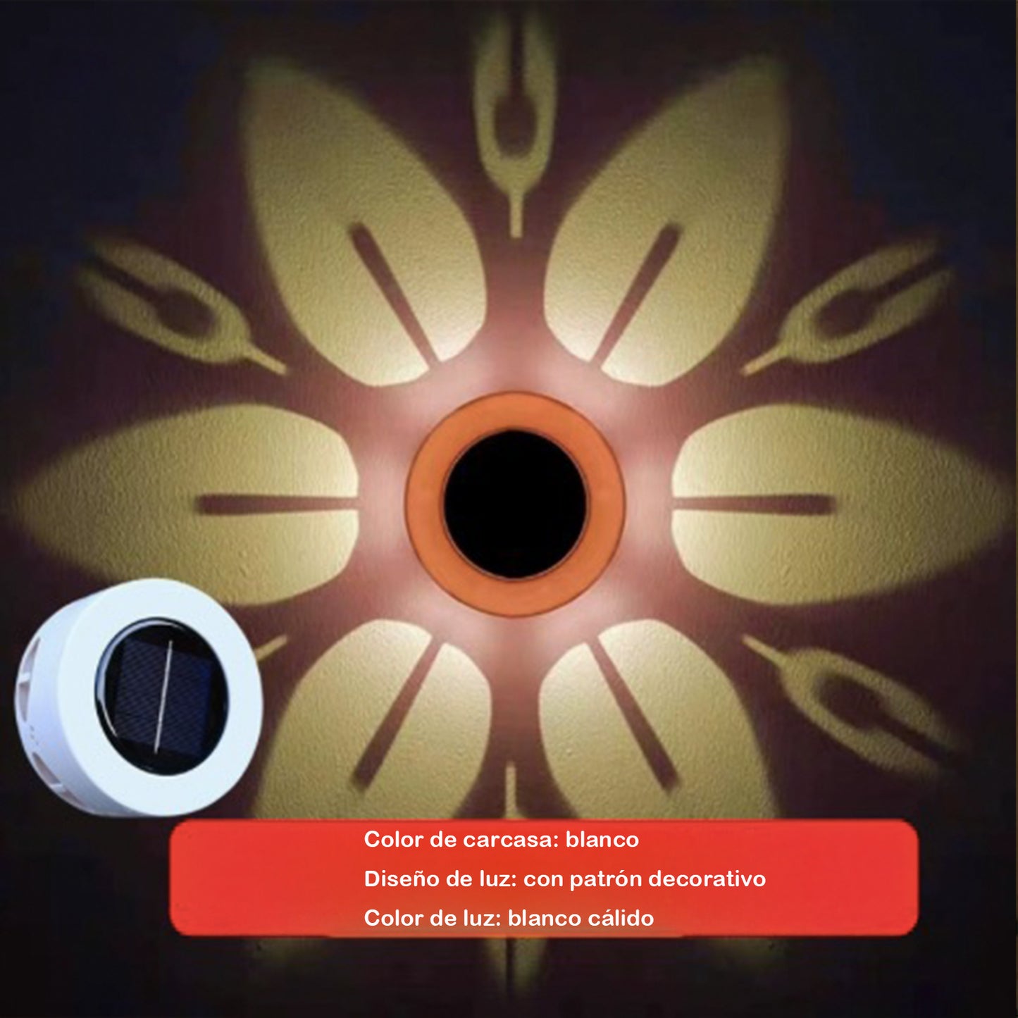 Luz de pared solar para exteriores con efecto flor – Iluminación decorativa LED para jardín, terraza o entrada