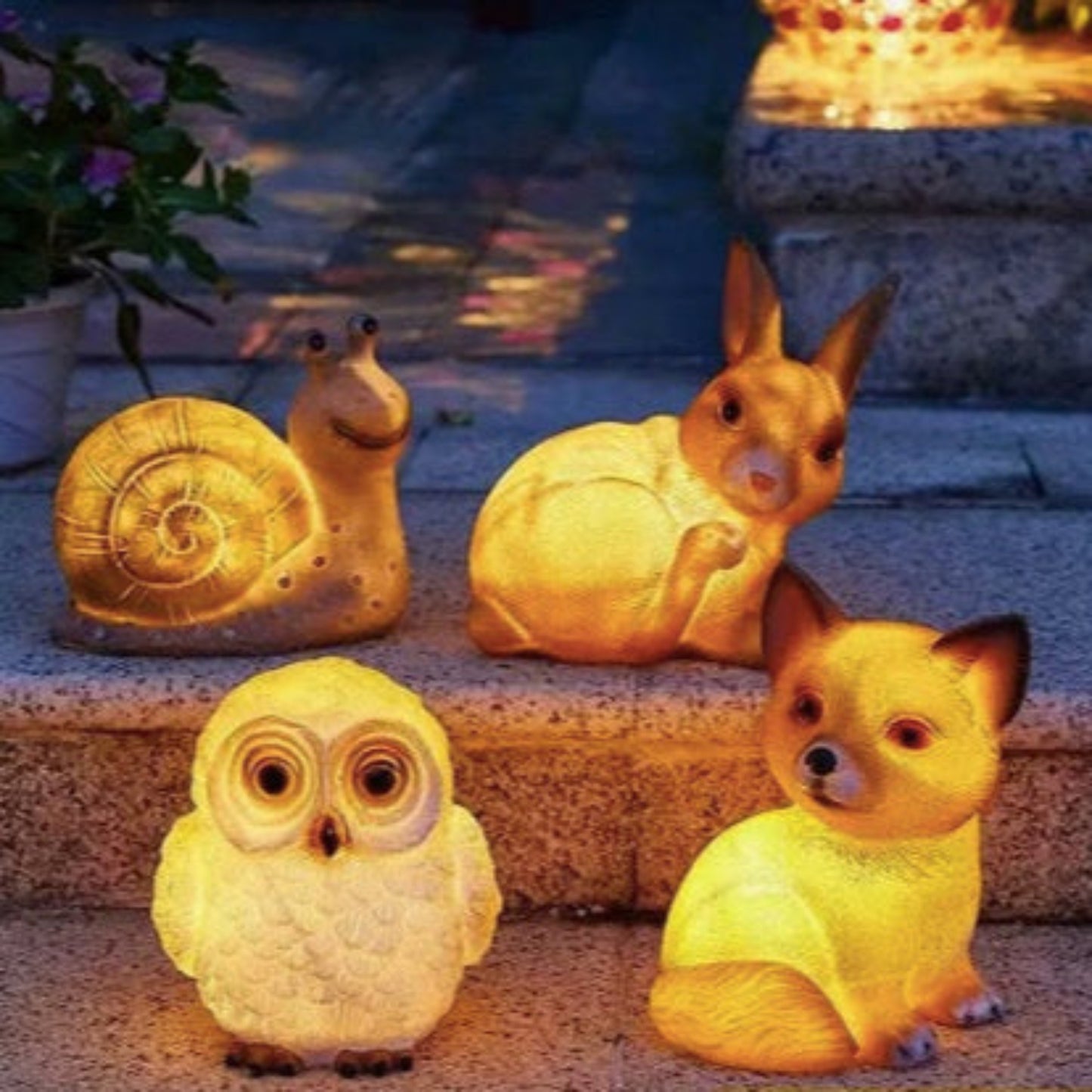 Lámpara solar de animales para jardín – Luces LED impermeables decorativas para exteriores y césped