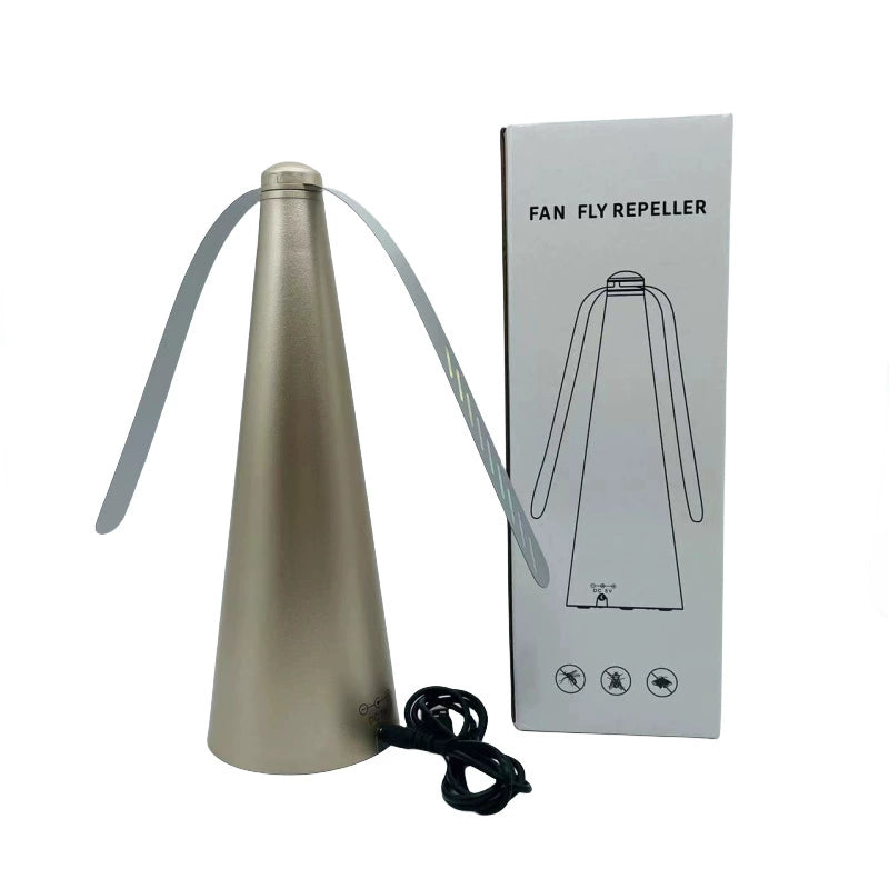 Ventilador repelente de moscas y mosquitos para exteriores – Dispositivo automático con aspas giratorias para ahuyentar insectos