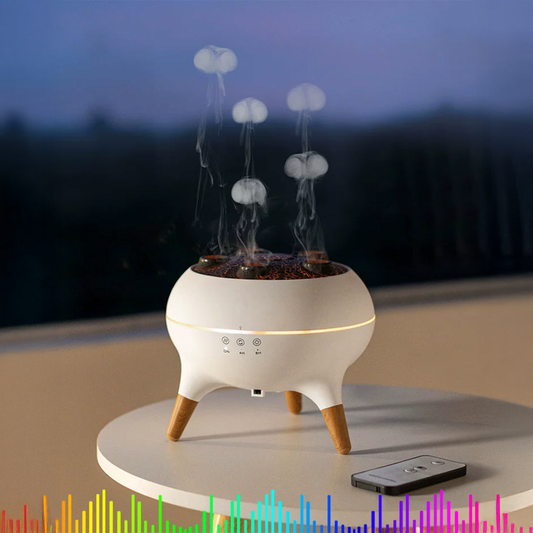 Humidificador decorativo con efecto medusa – Difusor de aromas, luz ambiental y vapor ultrasónico relajante