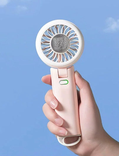 Mini ventilador de escritorio y mano –silencioso， carga USB,  y con efecto frío