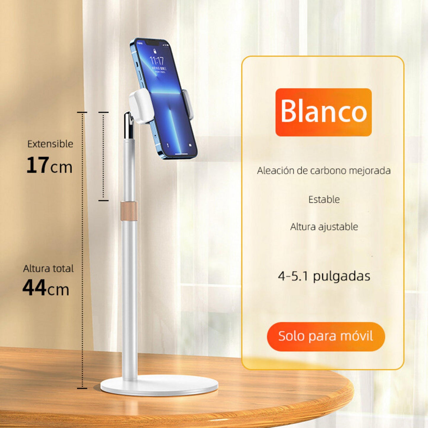 Soporte de teléfono móvil vertical ajustable en altura